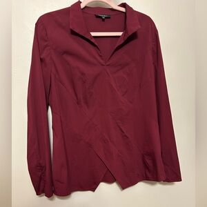 Lafayette 148 New York Deep Red Blouse